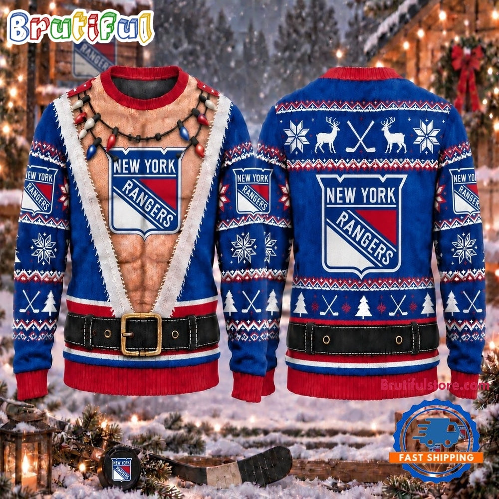 NHL New York Rangers Funny Body Christmas Ugly Sweater