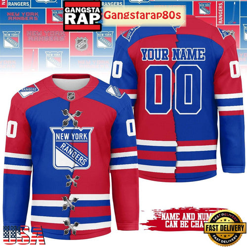 NHL New York Rangers Mix Home Away 2025 Custom Hockey Jersey