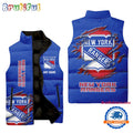 NHL New York Rangers Personalized Hockey Logo Team Sleeveless Puffer Jacket