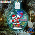 NHL New York Rangers Personalized Santa Claus Hockey Team Logo Christmas Led Acrylic Ornament