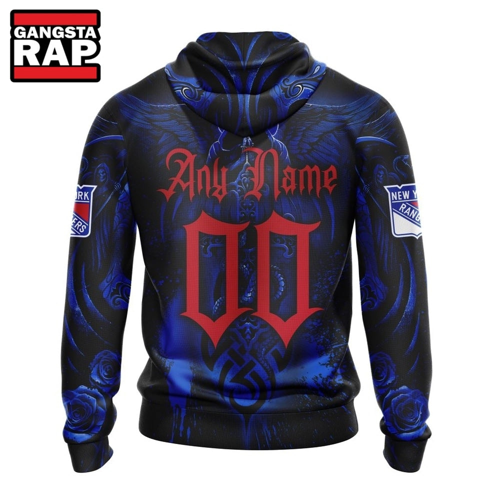NHL New York Rangers Special Design Halloween With Skull Art Hoodie, T Shirt