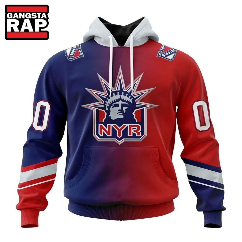 NHL New York Rangers Special Retro Gradient Design Hoodie, T Shirt