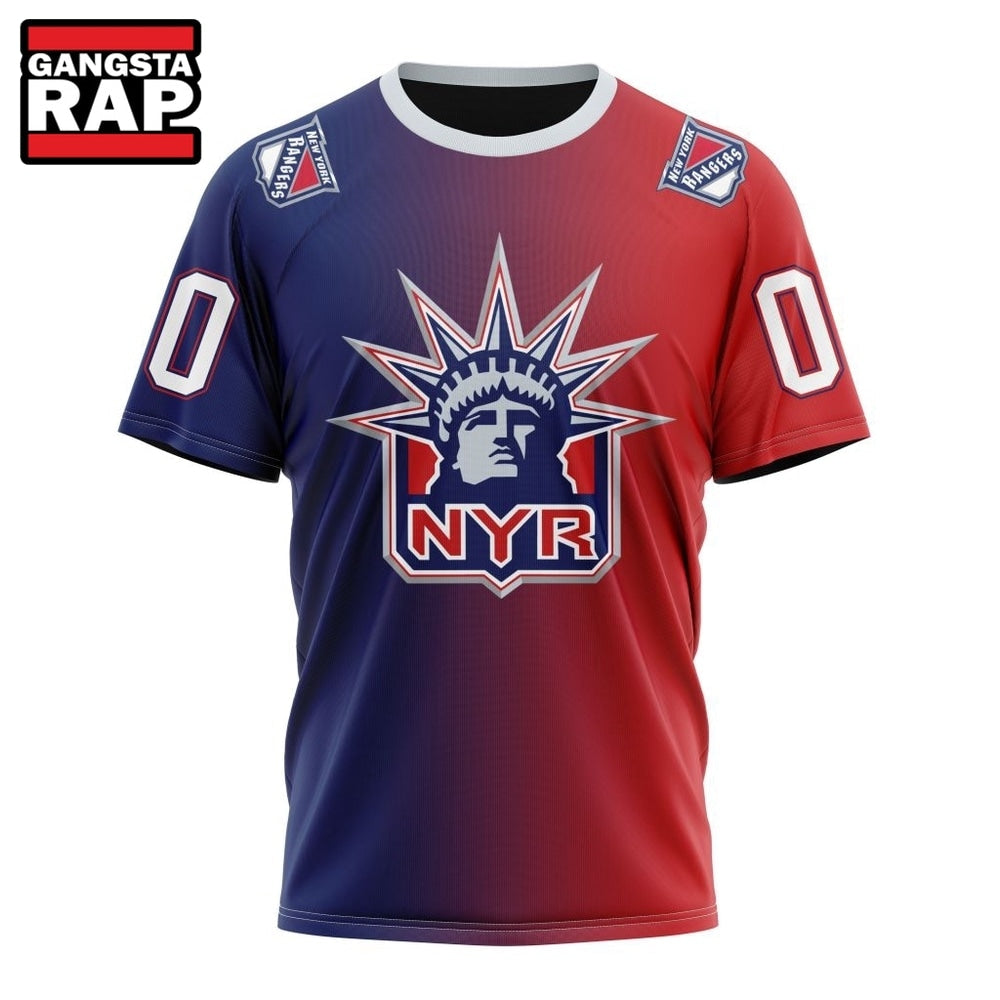 NHL New York Rangers Special Retro Gradient Design Hoodie, T Shirt
