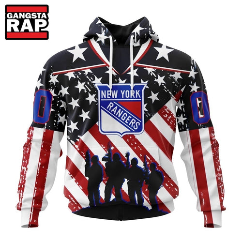 NHL New York Rangers Specialized Kits For Honor USS Military Hoodie, Hoodie T-Shirt