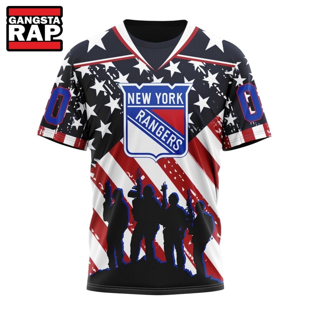 NHL New York Rangers Specialized Kits For Honor USS Military Hoodie, Hoodie T-Shirt