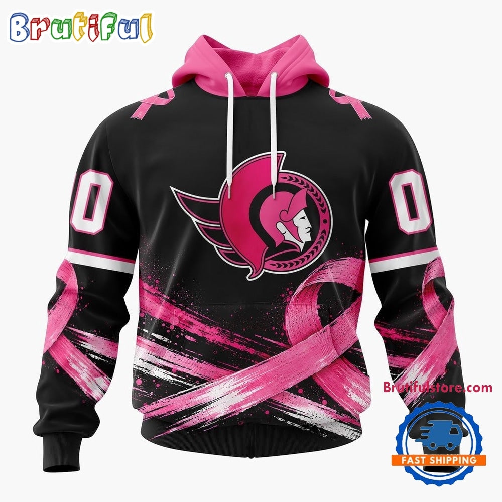 NHL Ottawa Senators 2026 Hockey Pink Fights Breast Cancer Design Hoodie, TShirt, Sweatshirt