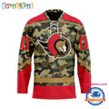 NHL Ottawa Senators Camo Veterans Custom Hockey Jersey