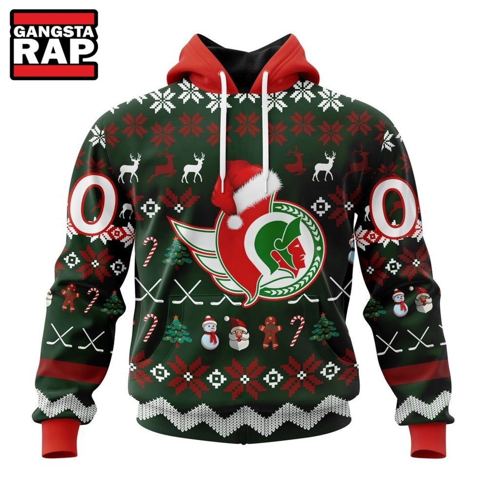 NHL Ottawa Senators Hockey Christmas Is Coming 2026 Hoodie, Hoodie T-Shirt