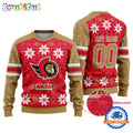 NHL Ottawa Senators Hockey Snow Christmas Ugly Sweater