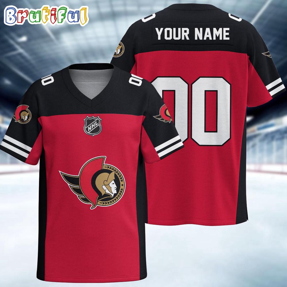 NHL Ottawa Senators Hockey Team Personalized Football Jersey