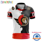 NHL Ottawa Senators Personalize Home Mix Away Kits Polo Shirts