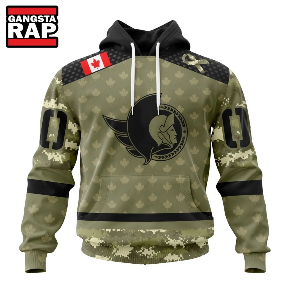 NHL Ottawa Senators Special Camo Military Appreciation Hoodie, T Shirt