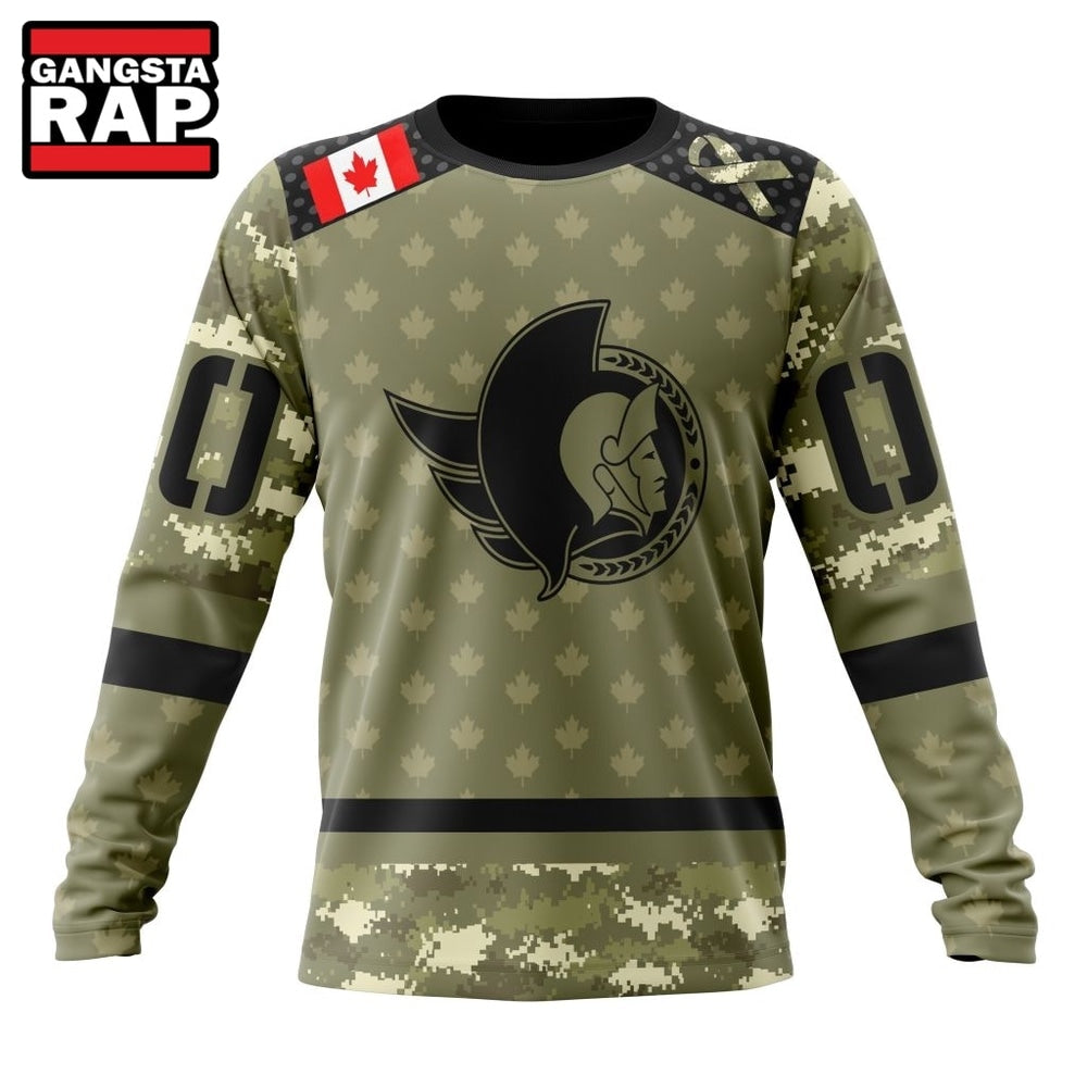 NHL Ottawa Senators Special Camo Military Appreciation Hoodie, T Shirt