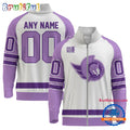 NHL Ottawa Senators Special Hockey Fight Cancer Standing Neck Zipper Jacket