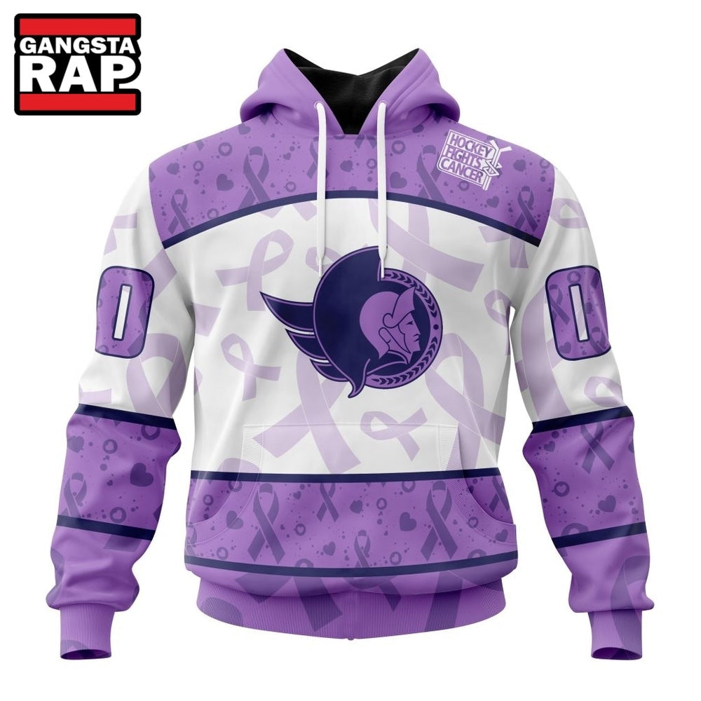 NHL Ottawa Senators Special Lavender Fight Cancer Hoodie, T Shirt