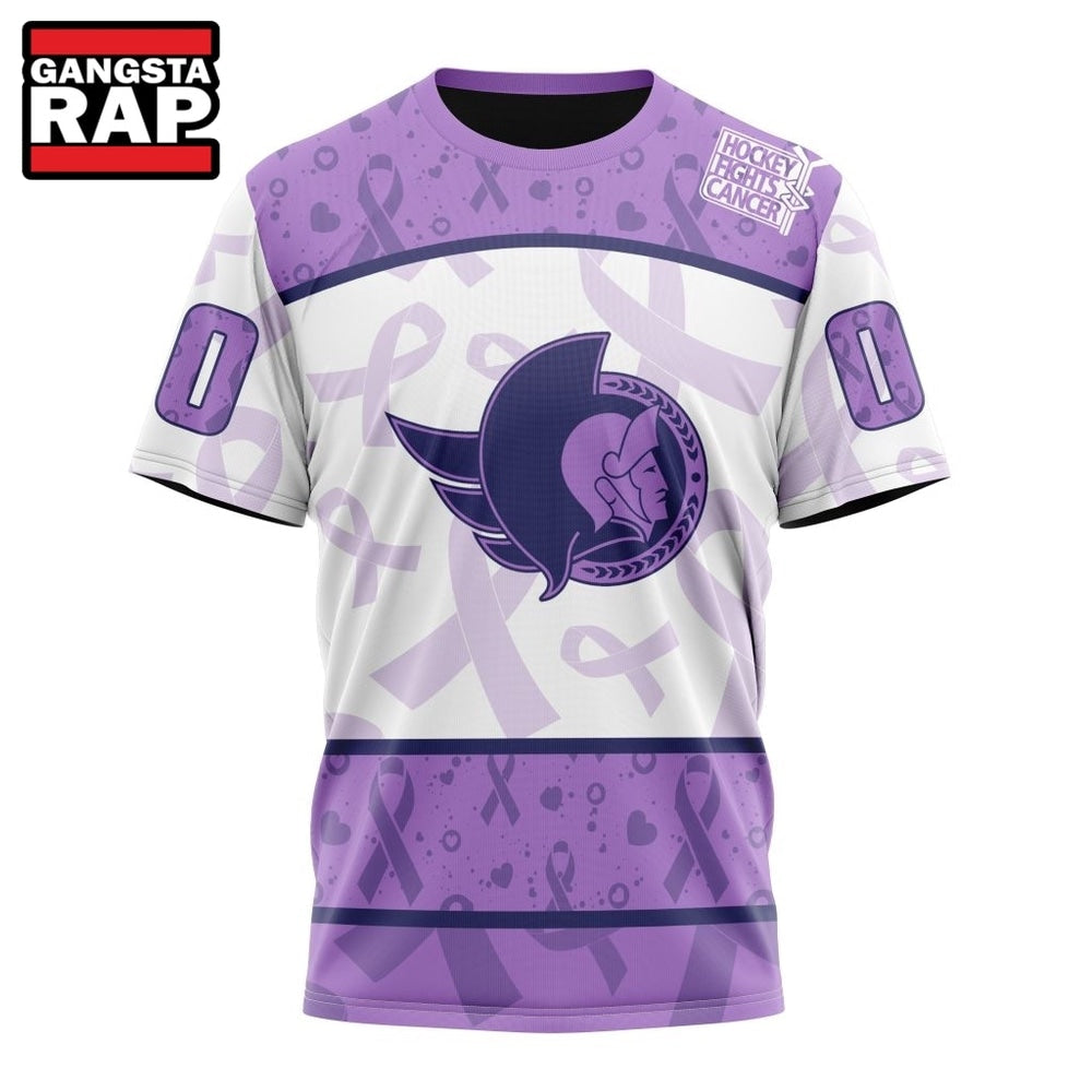 NHL Ottawa Senators Special Lavender Fight Cancer Hoodie, T Shirt