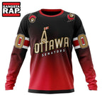 NHL Ottawa Senators Special Retro Gradient Design Hoodie, T Shirt
