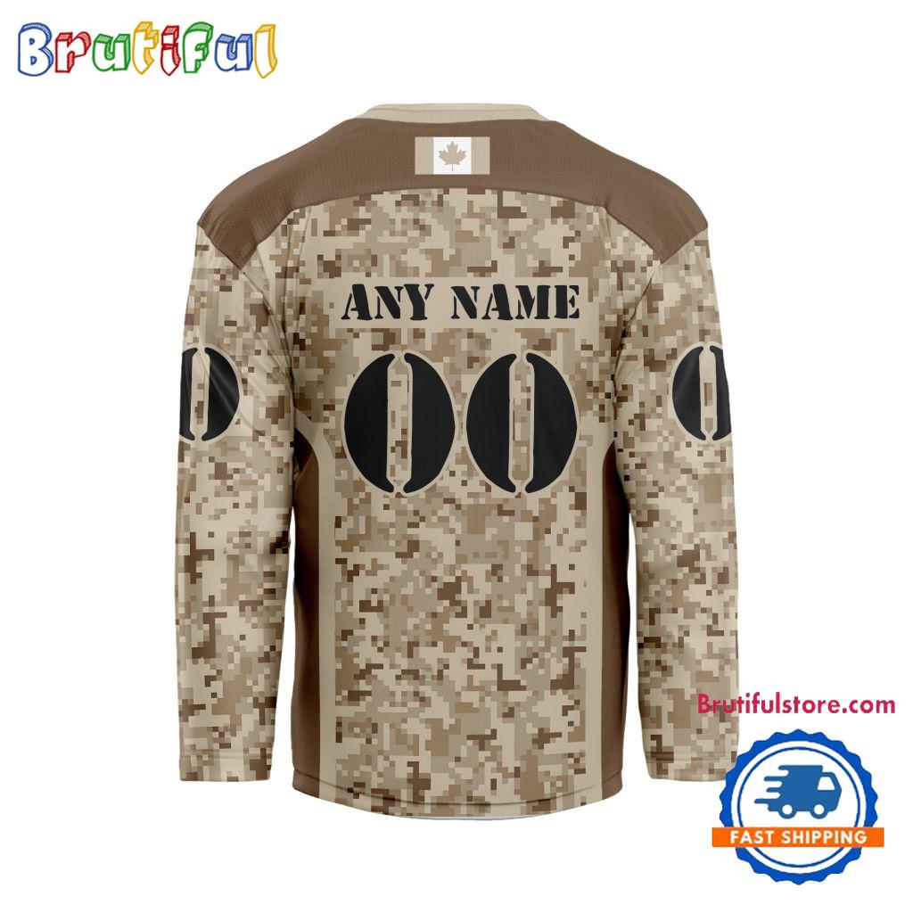 NHL Ottawa Senators Special Veterans Military Desert Camouflage Design Hockey Jersey