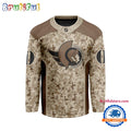 NHL Ottawa Senators Special Veterans Military Desert Camouflage Design Hockey Jersey