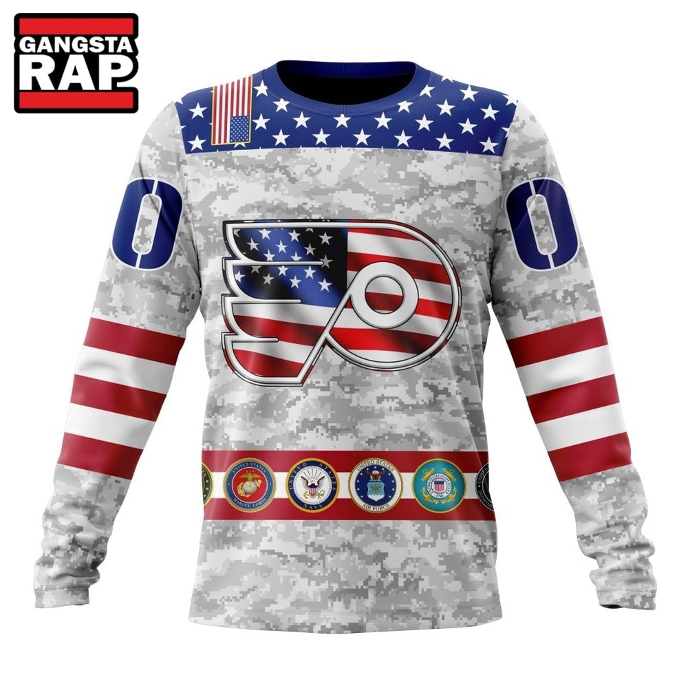 NHL Philadelphia Flyers Armed Forces Appreciation Design Hoodie, T Shirt