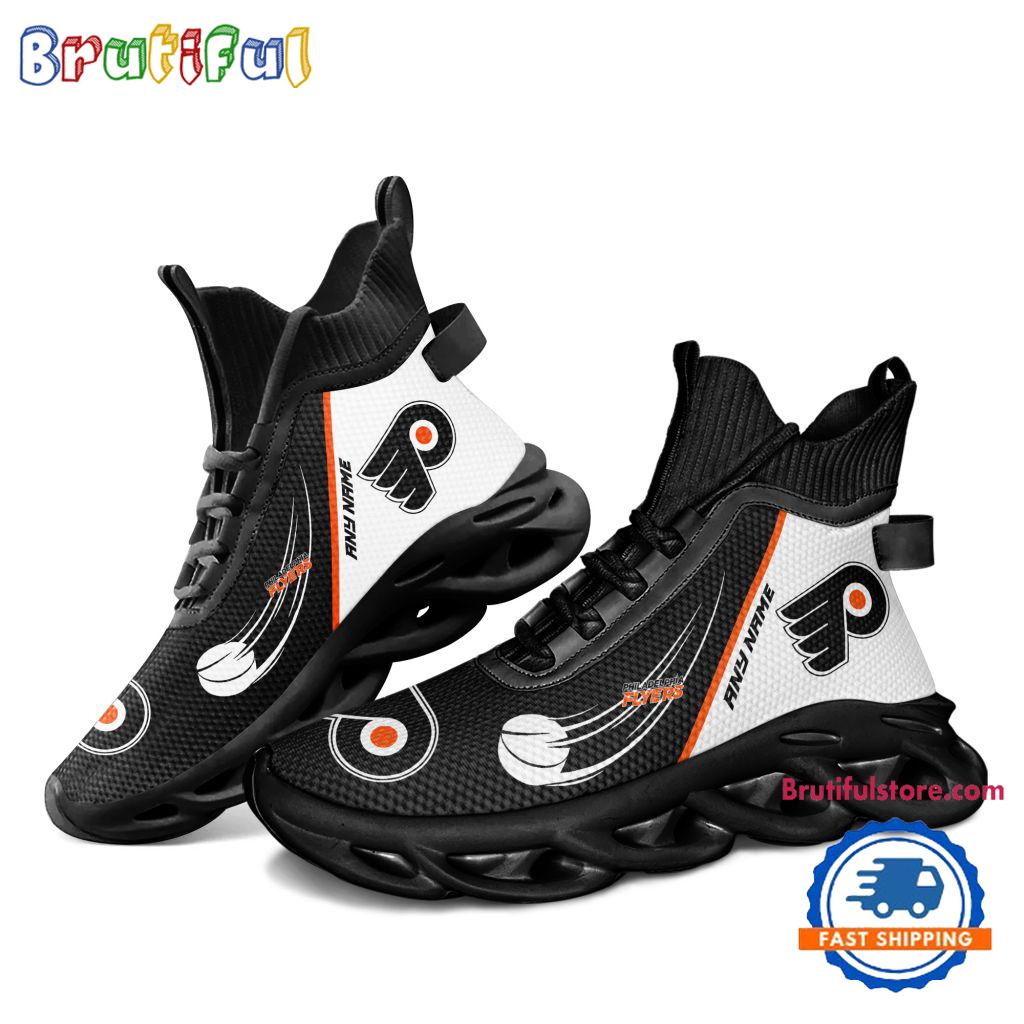 NHL Philadelphia Flyers Custom Name High Top Max Soul Shoes, Hockey Team Design Shoes Sneaker