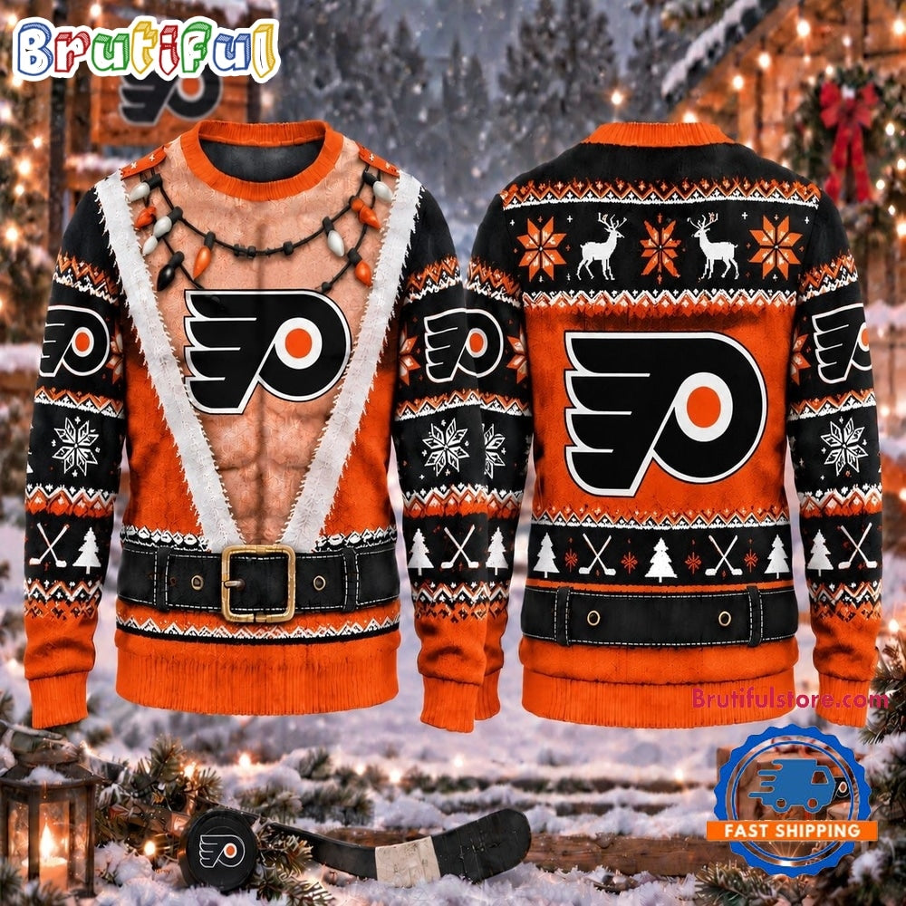 NHL Philadelphia Flyers Funny Body Christmas Ugly Sweater