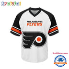 NHL Philadelphia Flyers Hockey Team Design V-neck Mesh Short Sleeve Jersey