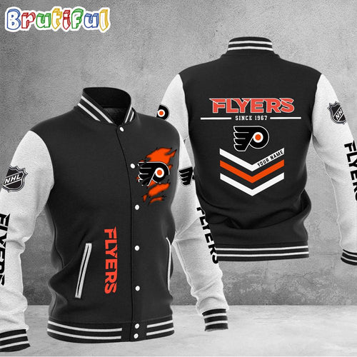 NHL Philadelphia Flyers Hockey Team Personalized Varsity Baseball Jacket