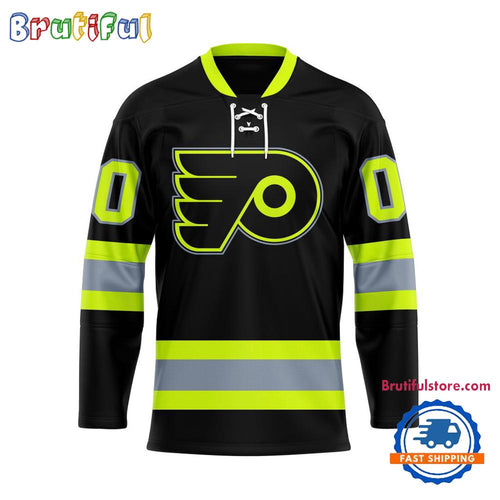 NHL Philadelphia Flyers Honoring Firefighters Lace Hockey Jersey