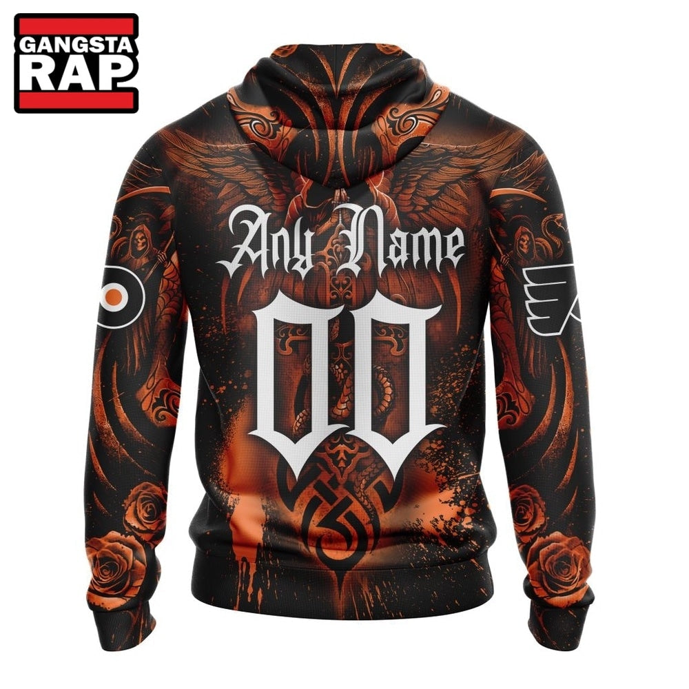 NHL Philadelphia Flyers Special Design Halloween With Skull Art Hoodie, T Shirt