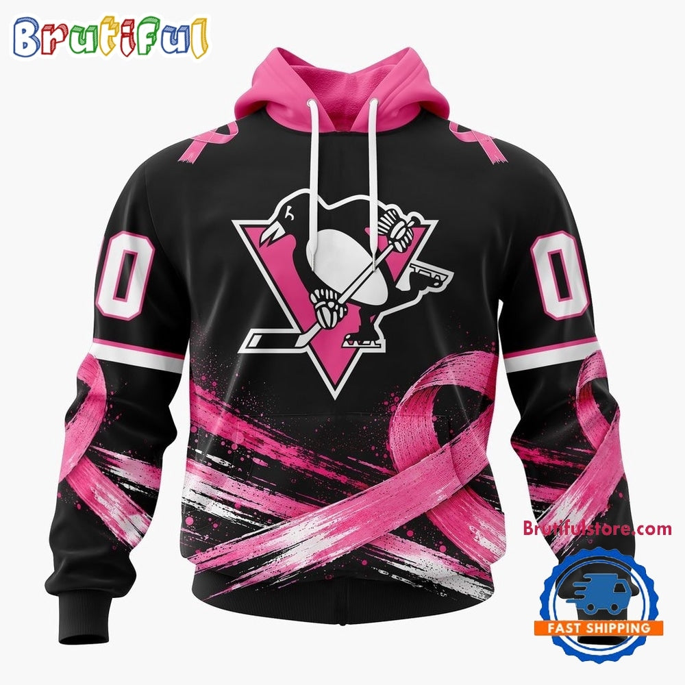 NHL Pittsburgh Penguins 2026 Hockey Pink Fights Breast Cancer Design Hoodie, TShirt, Sweatshirt