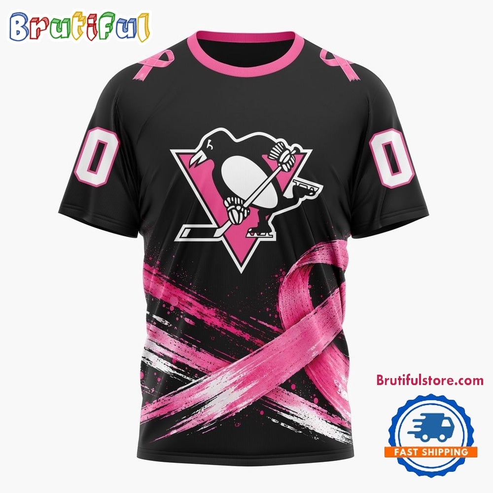 NHL Pittsburgh Penguins 2026 Hockey Pink Fights Breast Cancer Design Hoodie, TShirt, Sweatshirt