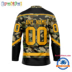 NHL Pittsburgh Penguins Camo Veterans Custom Hockey Jersey