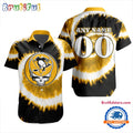 NHL Pittsburgh Penguins Grateful Dead Tie-Dye Hawaiian Design Button Shirt