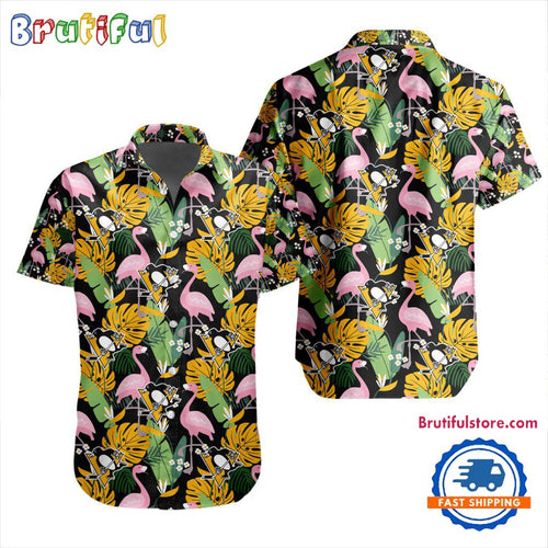NHL Pittsburgh Penguins Special Flamingo Hawaiian Design Button Shirt