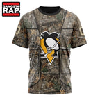 NHL Pittsburgh Penguins Specialized Unisex Vest Kits With Realtree Camo Hoodie, T Shirt
