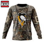 NHL Pittsburgh Penguins Specialized Unisex Vest Kits With Realtree Camo Hoodie, T Shirt