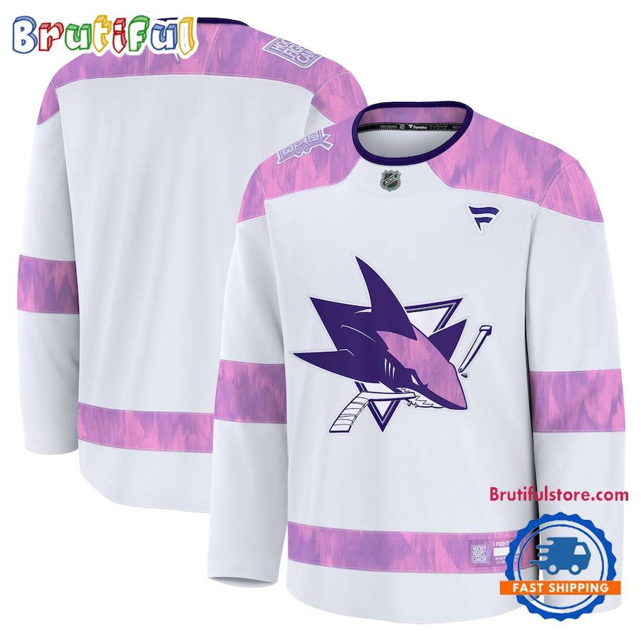 NHL San Jose Sharks 2024 Hockey Fights Cancer Practice Jersey Shirt