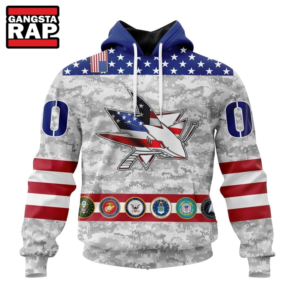 NHL San Jose Sharks Armed Forces Appreciation Design Hoodie, T Shirt