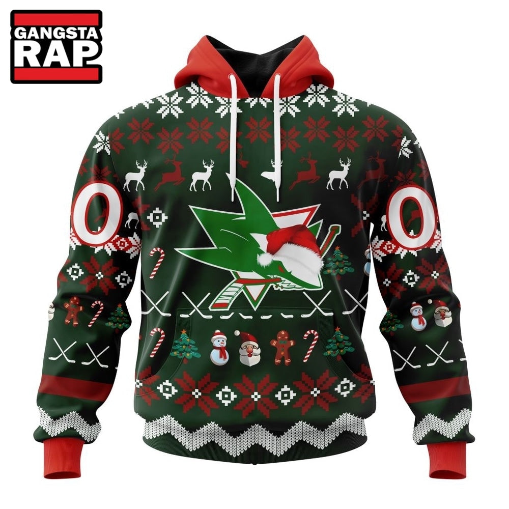 NHL San Jose Sharks Hockey Christmas Is Coming 2026 Hoodie, Hoodie T-Shirt
