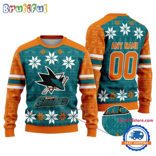 NHL San Jose Sharks Hockey Snow Christmas Ugly Sweater