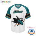 NHL San Jose Sharks Hockey Team Design V-neck Mesh Short Sleeve Jersey
