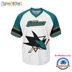 NHL San Jose Sharks Hockey Team Design V-neck Mesh Short Sleeve Jersey