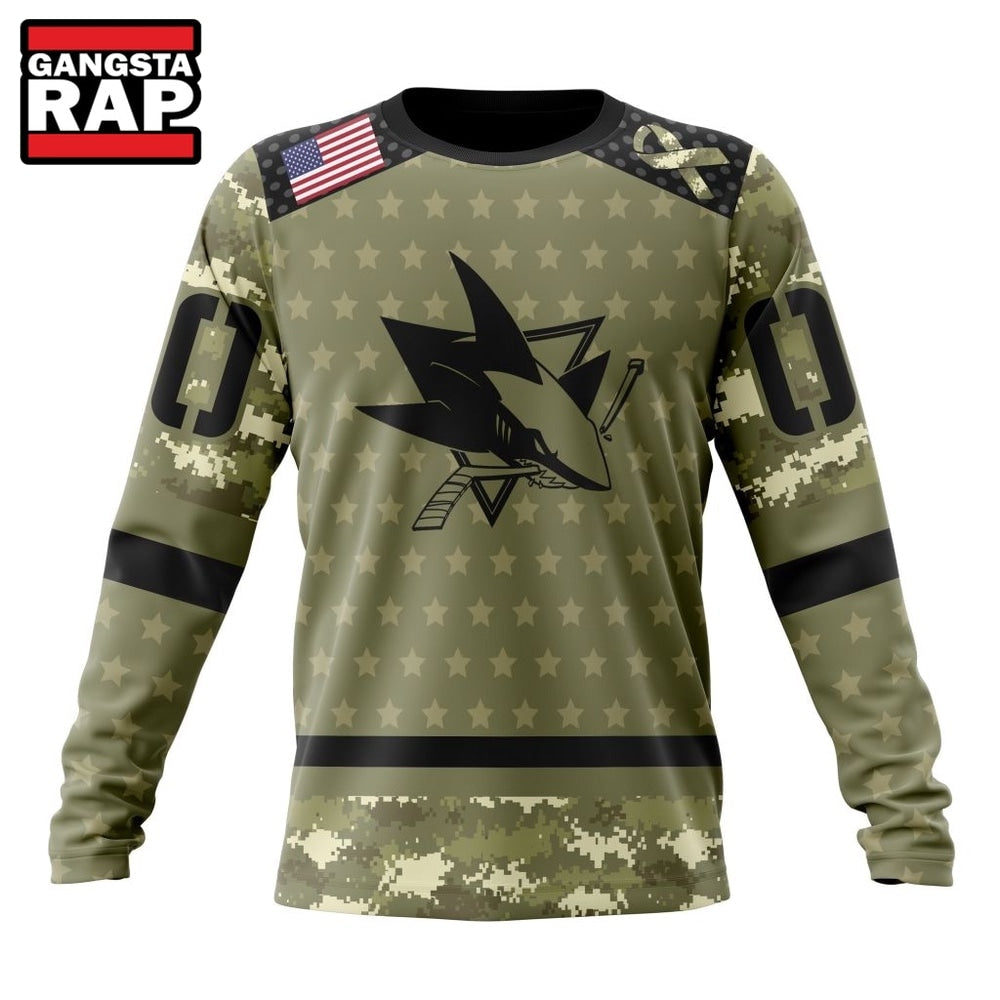 NHL San Jose Sharks Special Camo Military Appreciation Hoodie, T Shirt