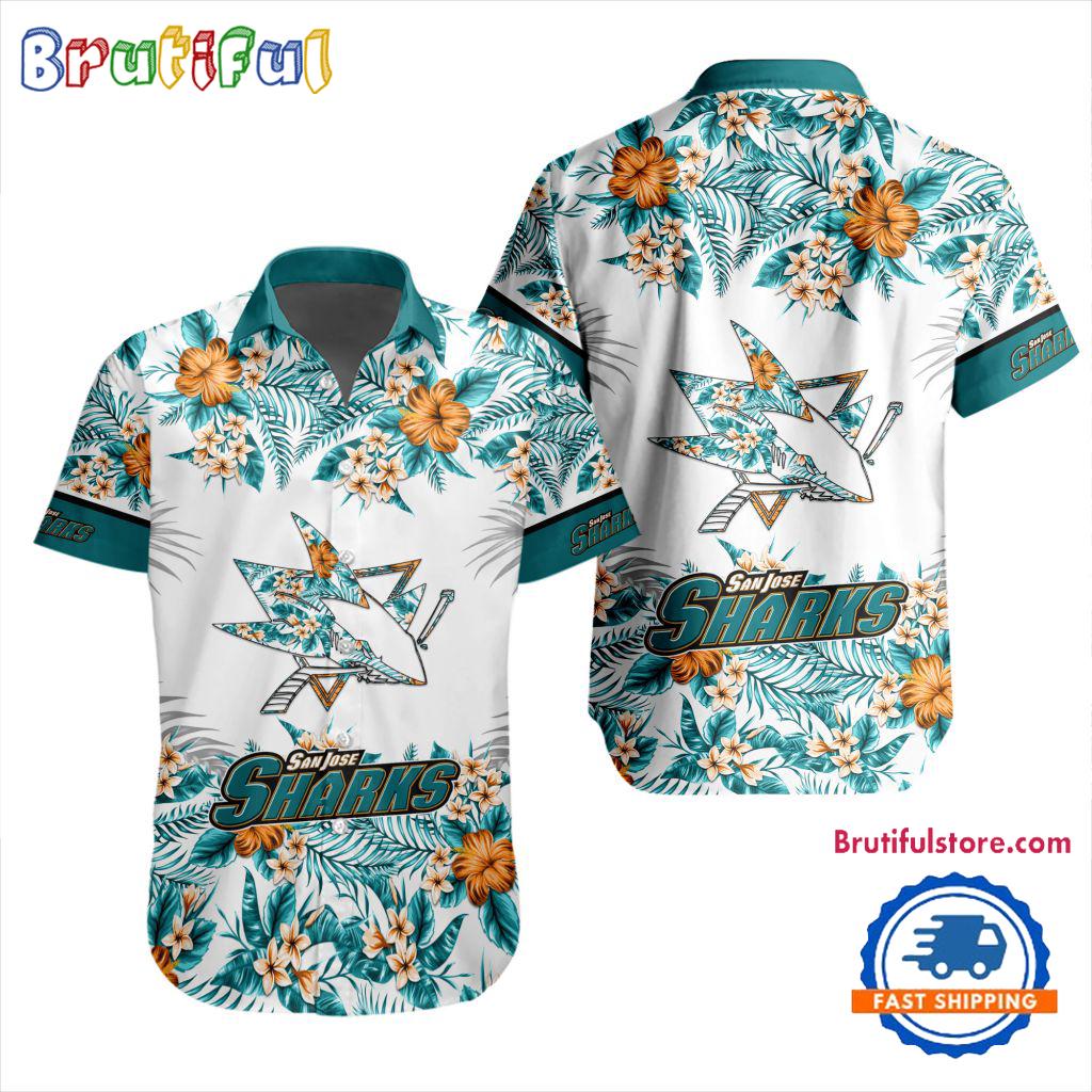 NHL San Jose Sharks Special Flower Tropical Design Hawaiian Button Shirt