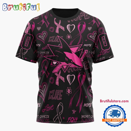 NHL San Jose Sharks Special Pink Breast Cancer Awareness New Design T Shirt