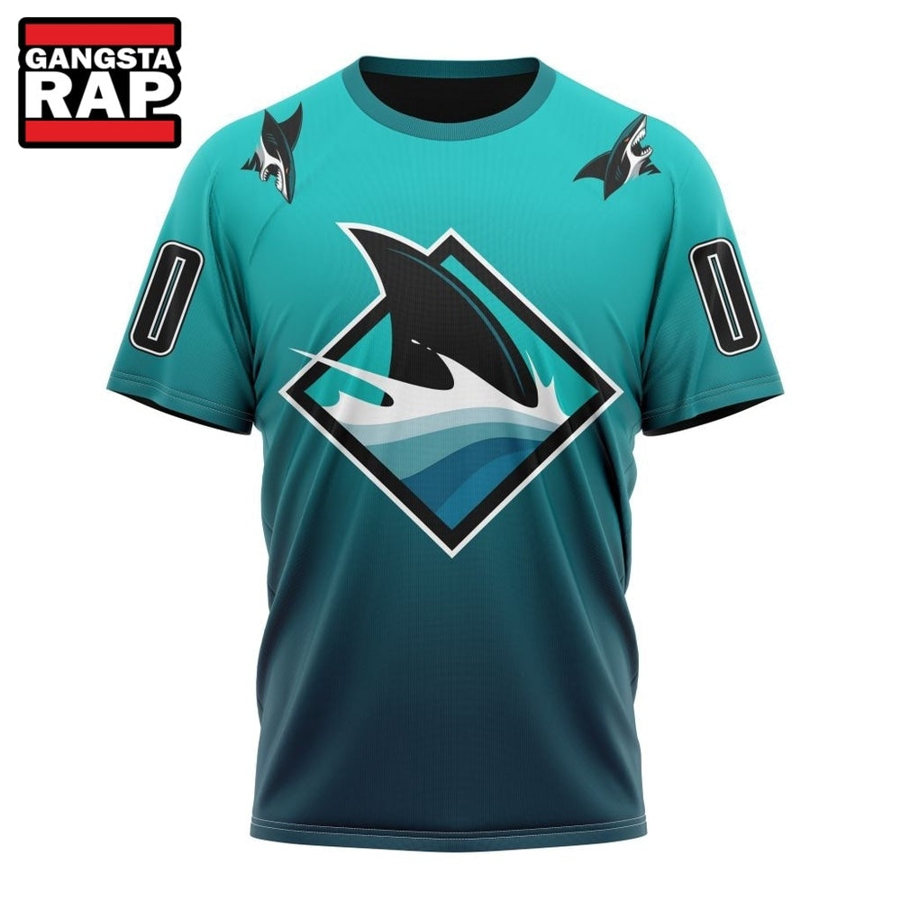NHL San Jose Sharks Special Retro Gradient Design Hoodie, T Shirt