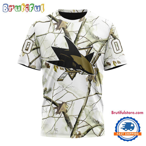 NHL San Jose Sharks Special White Winter Hunting Camo T Shirt, Hoodie, Sweatshirt