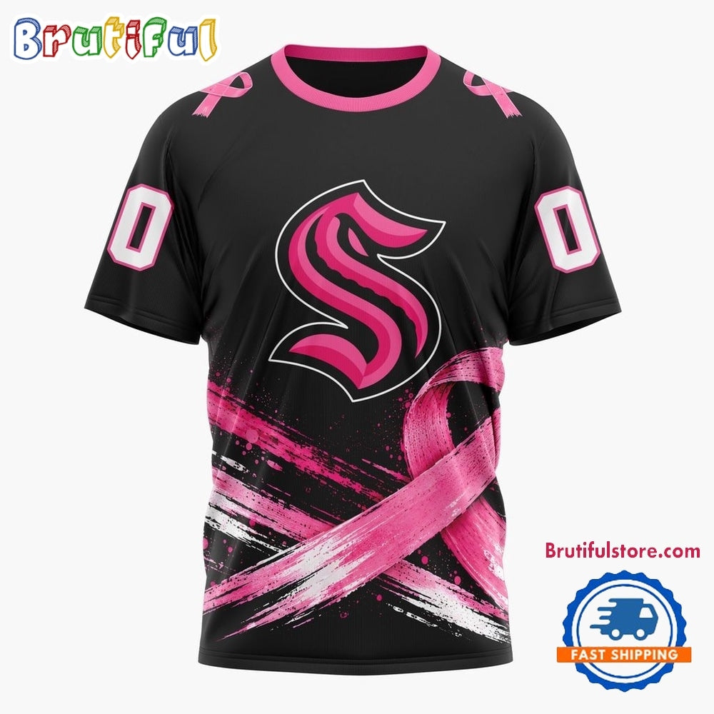 NHL Seattle Kraken 2026 Hockey Pink Fights Breast Cancer Design Hoodie, TShirt, Sweatshirt
