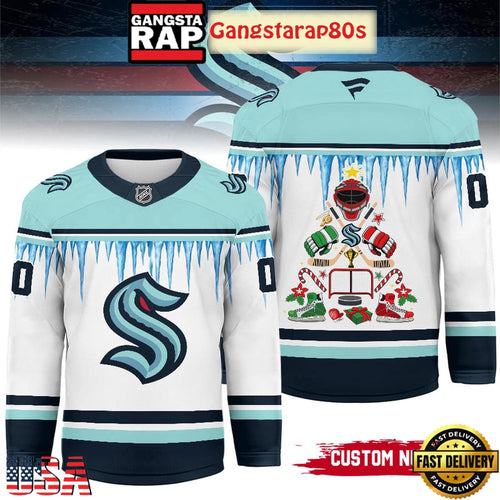 NHL Seattle Kraken Christmas New 2025 Custom Number Hockey Jersey